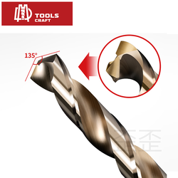 DIN338 โคบอลต์ไฮสปีด 5% สีเหลืองอำพันเต็มพื้น M35 ดอกสว่านไฮสปีดดอกสว่านเกลียวเหล็กความเร็วสูง