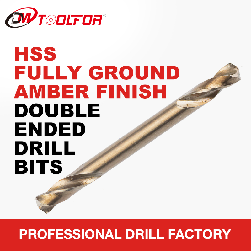 เครื่องเจาะปลายคู่ ไม้ HSS FULLY GROUND AMBER FINISH Twist Drill Bit