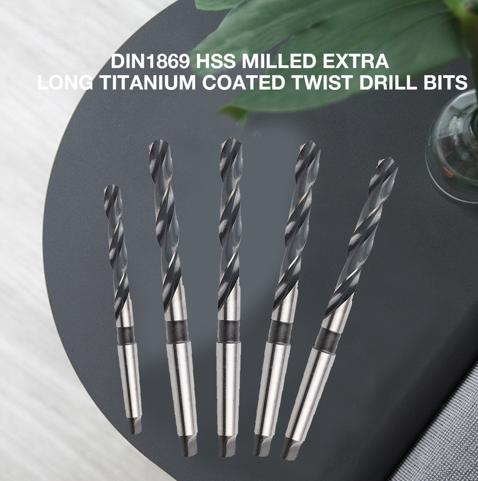 โปรโมชั่นโรงงาน DIN345 HSS MILLED TAPER SHANK BLACK WHITE TWIST DRILL BITS set