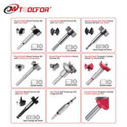 DMtools Round Shank Woodworking Drilling Tool Hole Cutter Wood Drill Bits Forstner Drill Bit Set