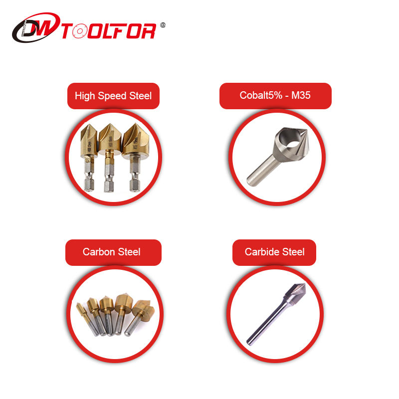 คุณภาพสูง DIN335C 90 องศา 3 ขลุ่ย Hss COUNTERSINK DRILL Countersink Wood Drill Bit Set