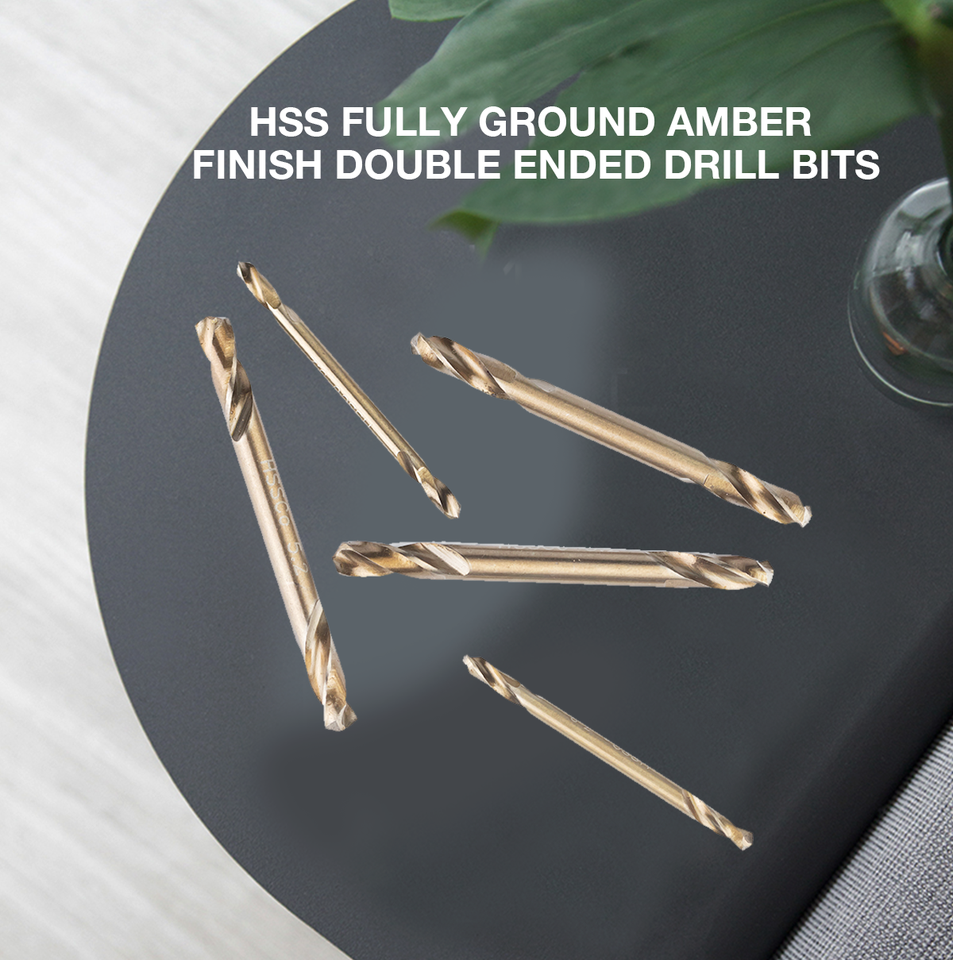 เครื่องเจาะปลายคู่ ไม้ HSS FULLY GROUND AMBER FINISH Twist Drill Bit